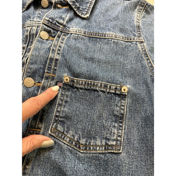 Polo Jeans Co Ralph Lauren Womens Cropped Denim Jean Jacket Vintage Y2K USA Sz M - Picture 5 of 9